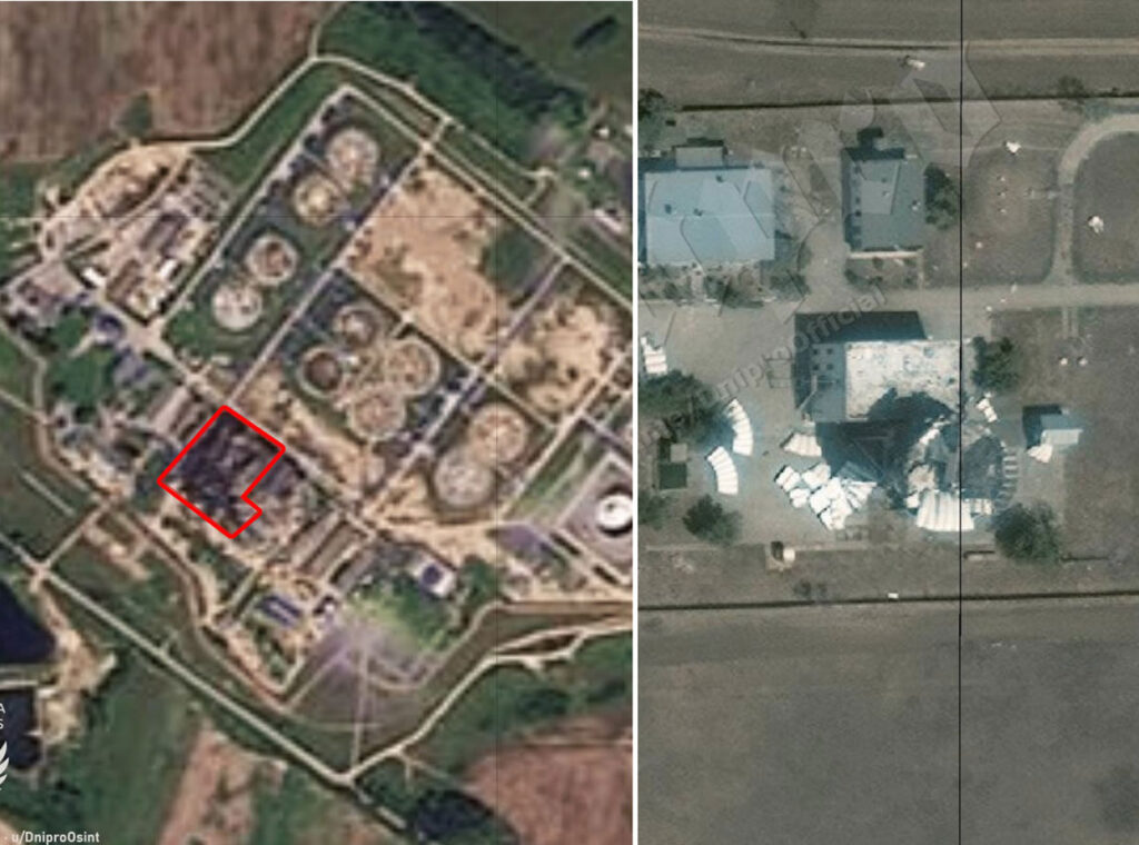 satellite photos reveal what’s left russia’s key oil hub prized radar crimea damage unetcha pumping station russia's bryansk oblast right destroyed skala-m site occupied dnipro osint unech-pumping-station-damage-and-crimea-skala-radar-destroyed charred pipeline structures