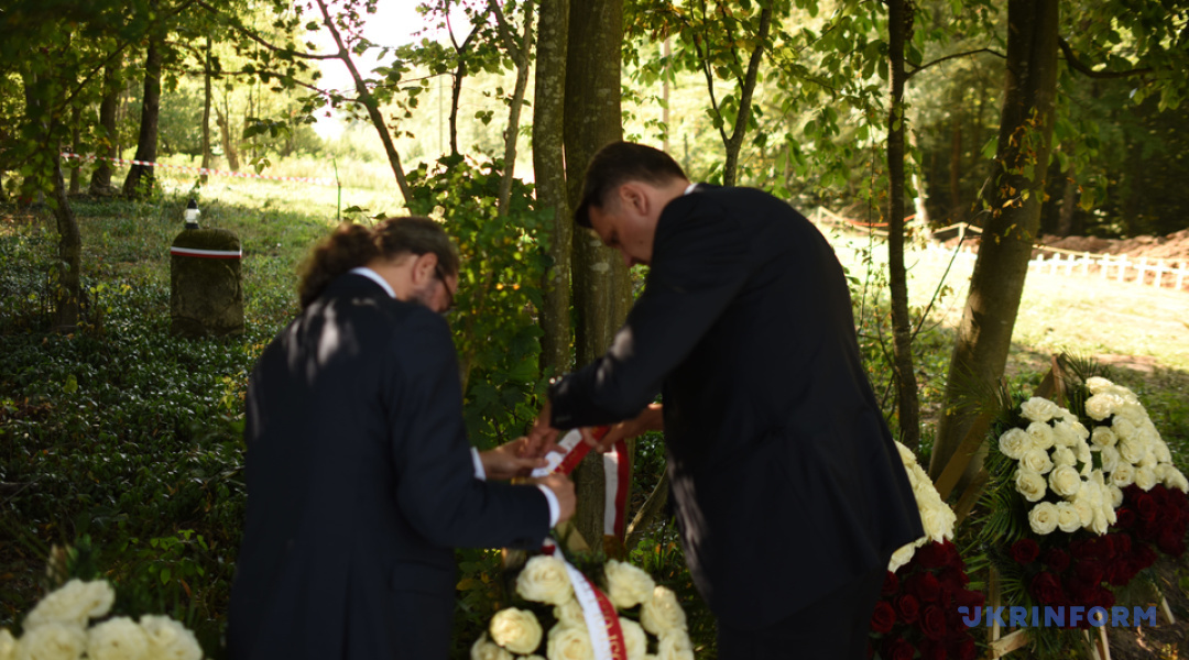 The remains of Polish victims were reburied in Puzhnyky,