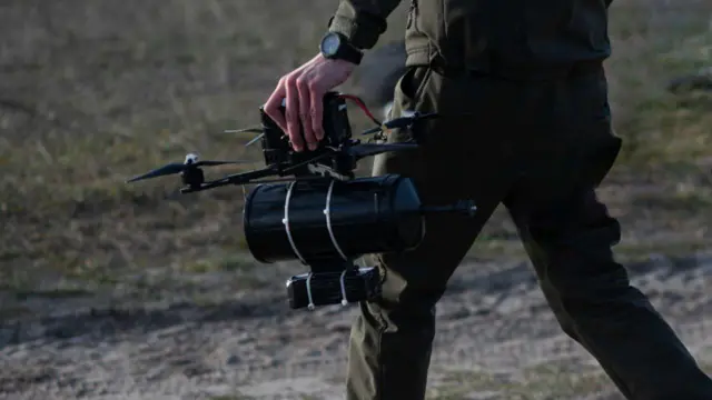 Fiber-optic UAV. Open source photo
