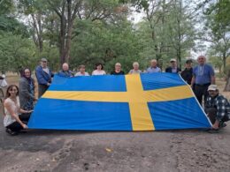 swedish flag in occupied kherson