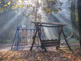 Empty playground in Ukraine.