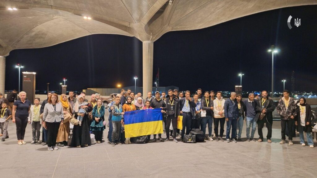 Evacuated Ukrainians from Gaza Strip.