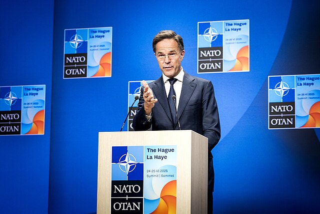NATO Secretary General Mark Rutte holds the closing press conference of the NATO Summit 2025 in The Hague.