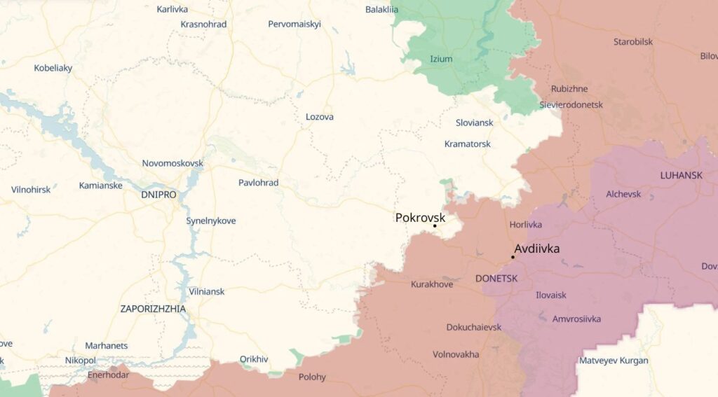 Pokrovsk on a map