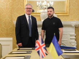 Prime Minister Keir Starmer and President Volodymyr Zelenskyy during the NATO Summit in Washington D.C., July 2024.