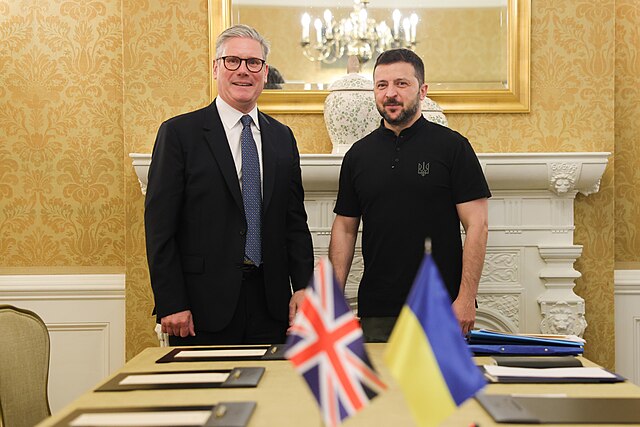 Prime Minister Keir Starmer and President Volodymyr Zelenskyy during the NATO Summit in Washington D.C., July 2024.
