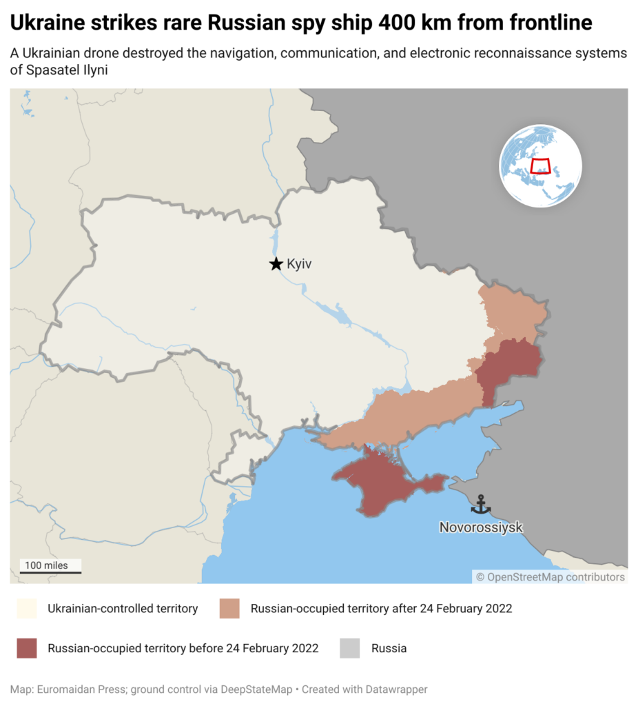 Spasatel Ilyin hit Novorossiysk map