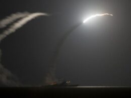 Tomahawk Missile fired from US Destroyers.