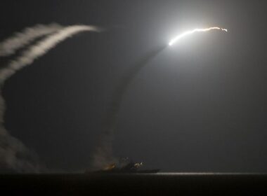 Tomahawk Missile fired from US Destroyers.