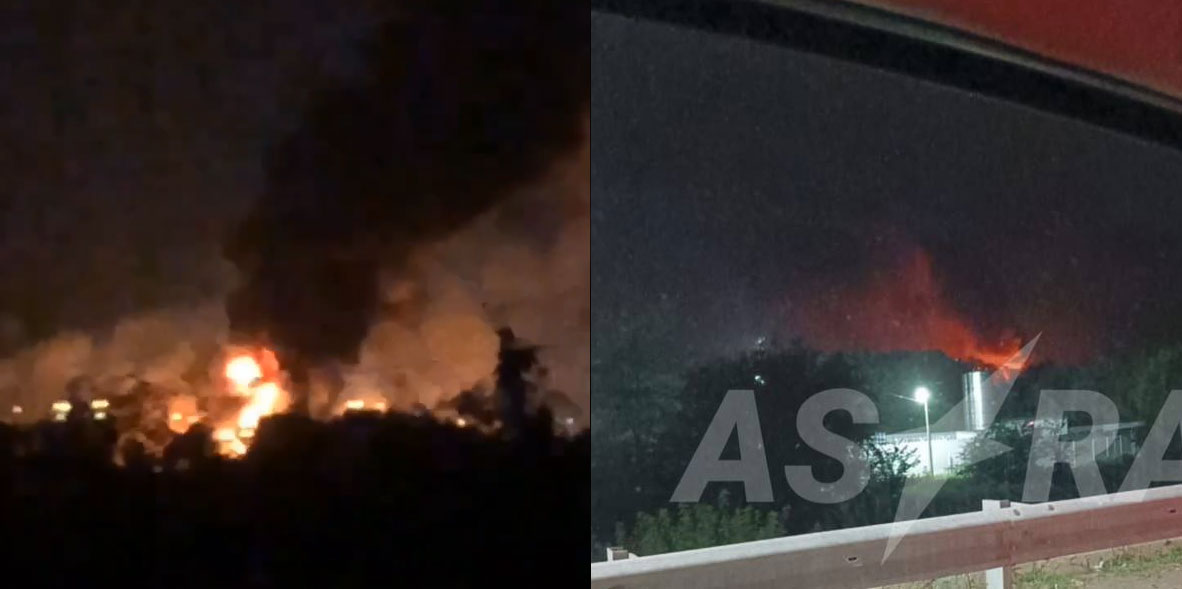 ukraine blows up another rail substation southern russia powering traffic occupied crimea fire railway kropitkin russia's krasnodar krai 1 2025 sources telegram/exilenova+ astra untitled-1 kropotkin’s transformer station targeted kyiv’s latest