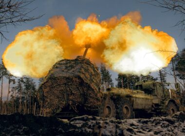 Archer self-propelled artillery system in combat in Ukraine.