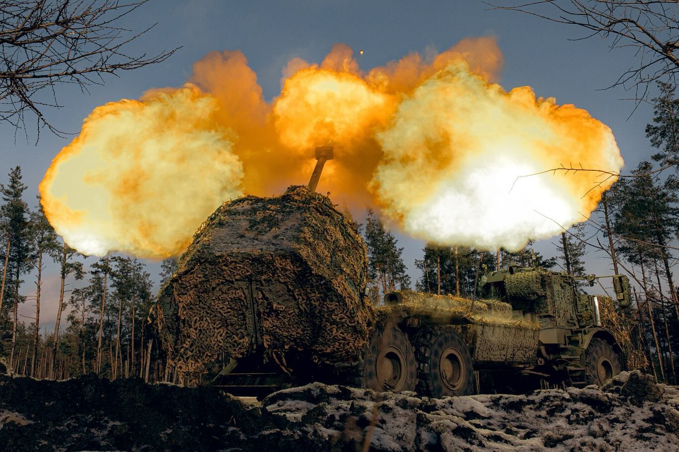 Archer self-propelled artillery system in combat in Ukraine.