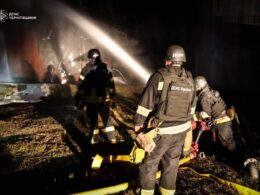 second russian double-tap strike ukraine's chernihiv oblast leaves firefighters hospitalized mid-rescue ukrainian extinguish blaze night state emergency service ukraine download drones returned hit exact site first responders had just arrived