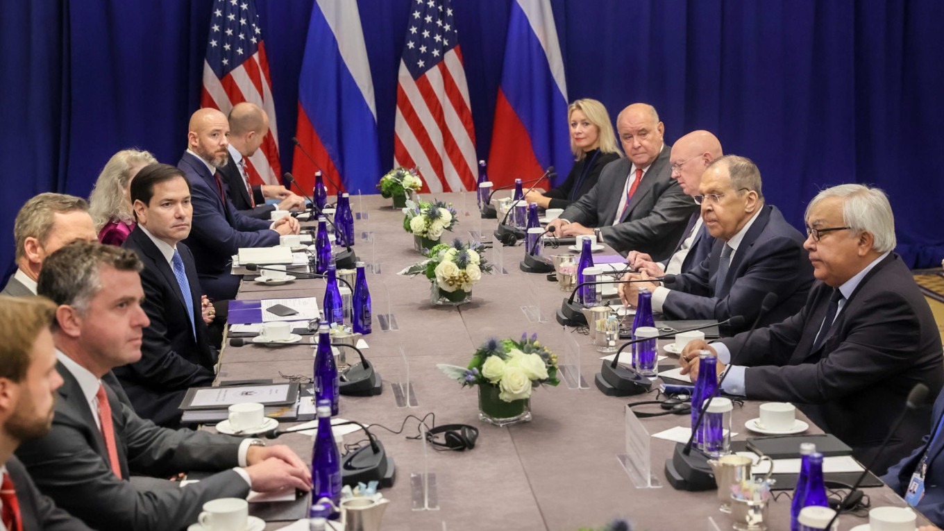 trump's paper tiger jab russia followed diplomatic showdown lavrov american russian delegations led marco rubio sergey meet sidelines un ga 23 2025 tass download america's top diplomat delivered blunt demand