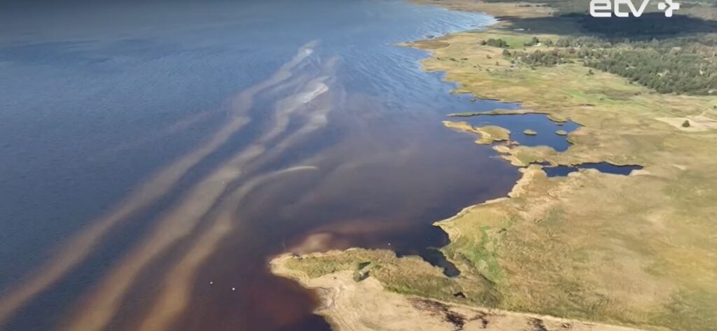 drone part recovered pärnu county estonia agencies probe how reached national territory aerial view gulf riga coastline where fragment discovered 27 2025 etv err russiandrone bay estonian public broadcaster reports