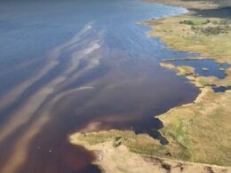 drone part recovered pärnu county estonia agencies probe how reached national territory aerial view gulf riga coastline where fragment discovered 27 2025 etv err russiandrone bay estonian public broadcaster reports