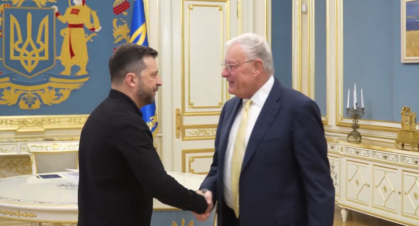 Ukrainian President Volodymyr Zelenskyy meeting with U.S. Special Presidential Envoy for Ukraine General Keith Kellogg in Kyiv on 11 September.