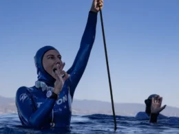 Ukrainian freediver Kateryna Sadurska at the AIDA World Championships.