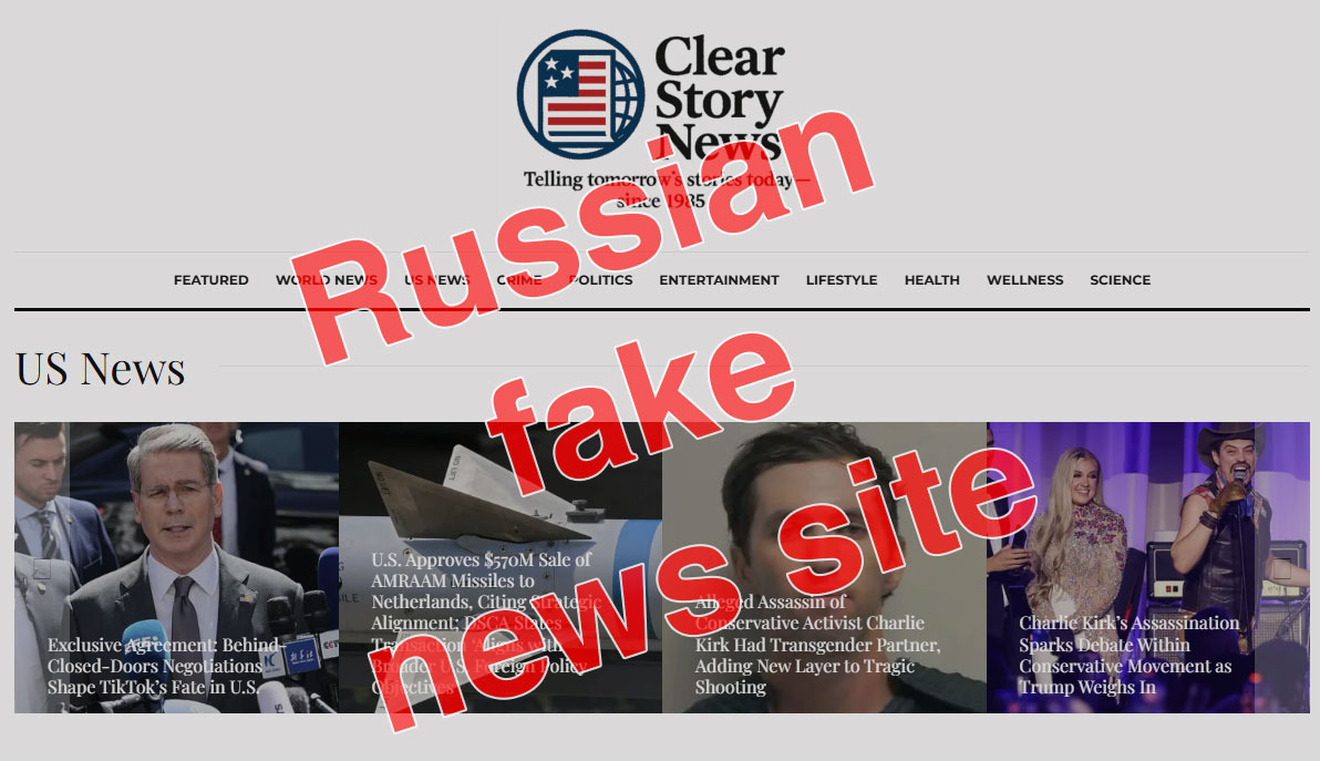 The site “Clear Story News” mimics the look of a legitimate US news outlet, but is part of a broader Russian disinformation operation that uses AI-generated content to spread Kremlin-aligned narratives in the West.