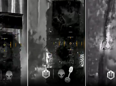 drone moving russian tank-bulldozer one perfect hit nemesis shares footage rare imr-3m kill (video) frames unit’s released video move (left) moment munition drop (center) vehicle engulfed flames after impact (right)