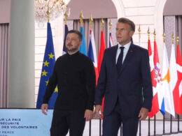 30 leaders gather paris back ukraine — all eyes trump’s missing guarantees president volodymyr zelenskyy emmanuel macron france ahead meeting coalition willing 4 2025 zele-macron ukraine’s allies met discuss security