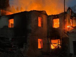 kyiv mother daughter hid bathroom survive — smoke killed instead russia hit home · post fire engulfs building chernihiv after late-night russian drone strike city 25 2025 06c2bdbf-e421-4e59-b900-9336f5883e62 overnight 26