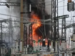 Fire at a thermal power plant in Kharkiv Oblast
