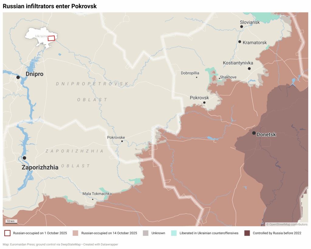 Russian infiltrators Pokrovsk Mala Tokmachka