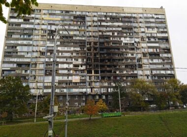 a house in kyiv damaged on 10 oct 2025 russian attack