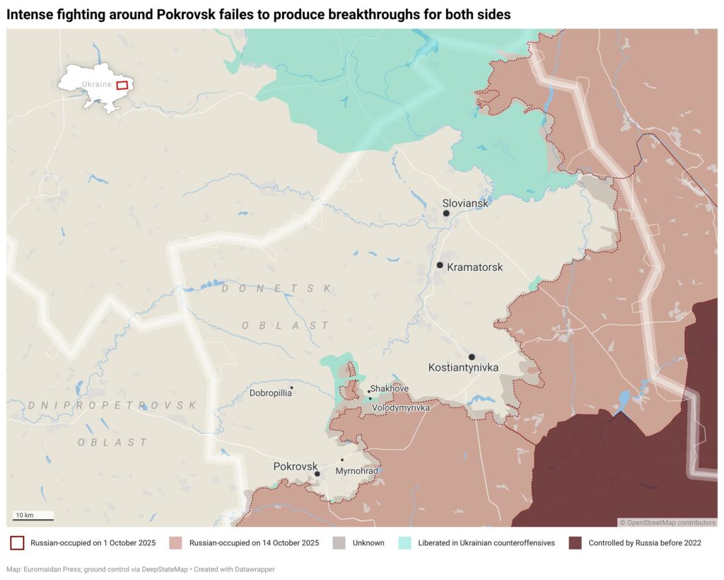 Pokrovsk map Shakhove Myrnohrad