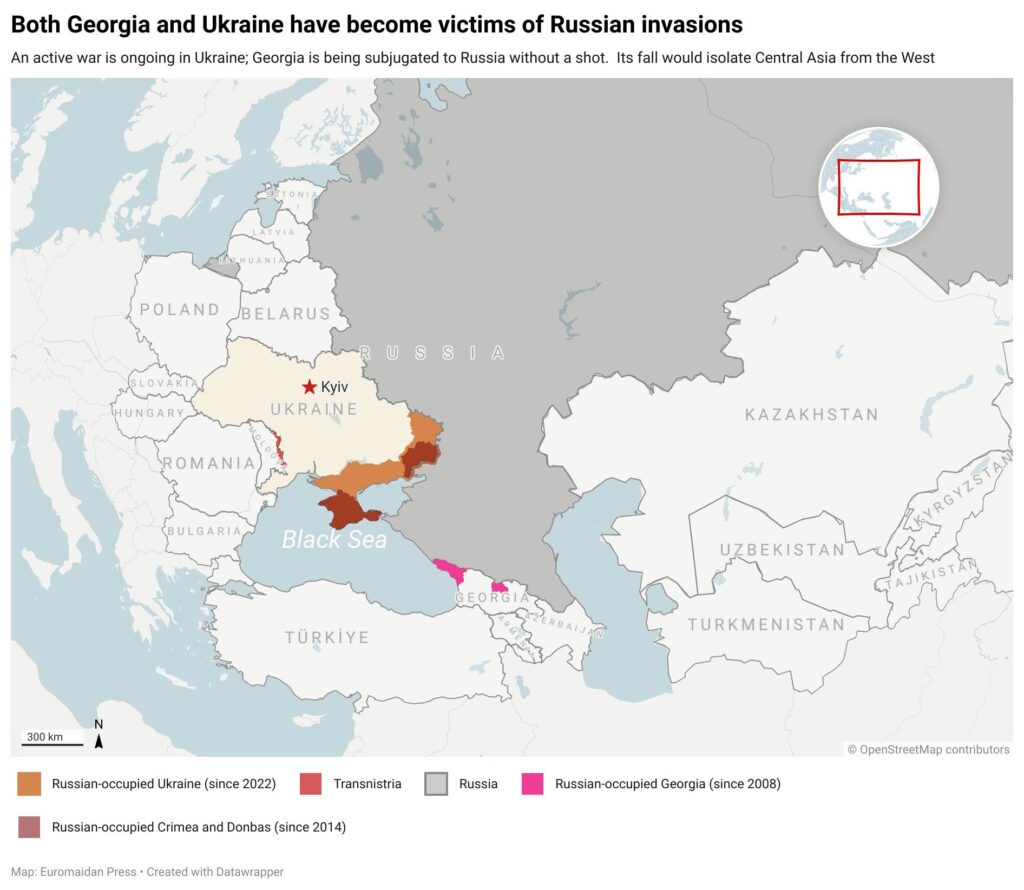map of Georgia Ukraine occupied
