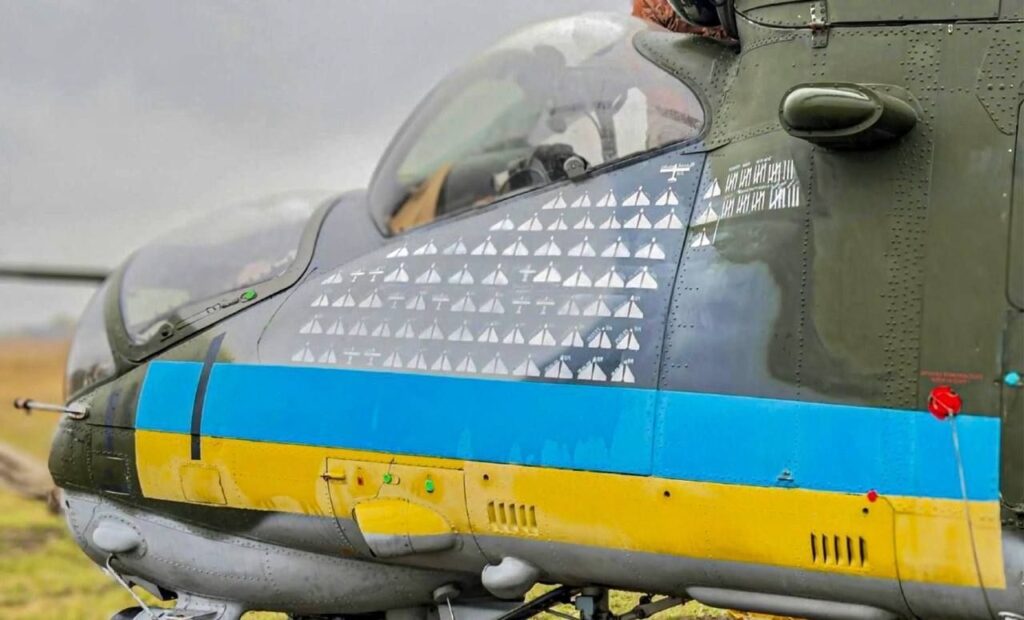zelenskyy expands helicopter hunt russia sends hundreds drones each night · post ukraine’s mi-24 named shahed hunter has recorded over 100 drone kills there’s more room left individual marks so