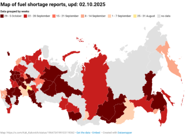 map of fuel crisis in russia