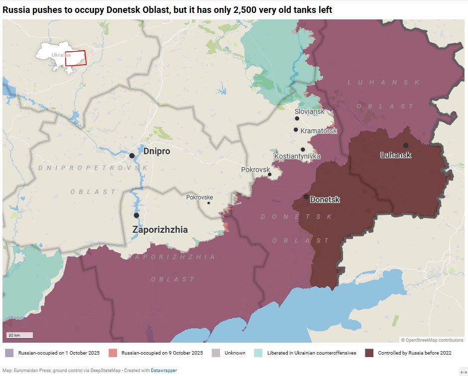 Russia donetsk push capture Ukraine tanks