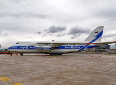 Russian-registered Antonov An-124 cargo aircraft