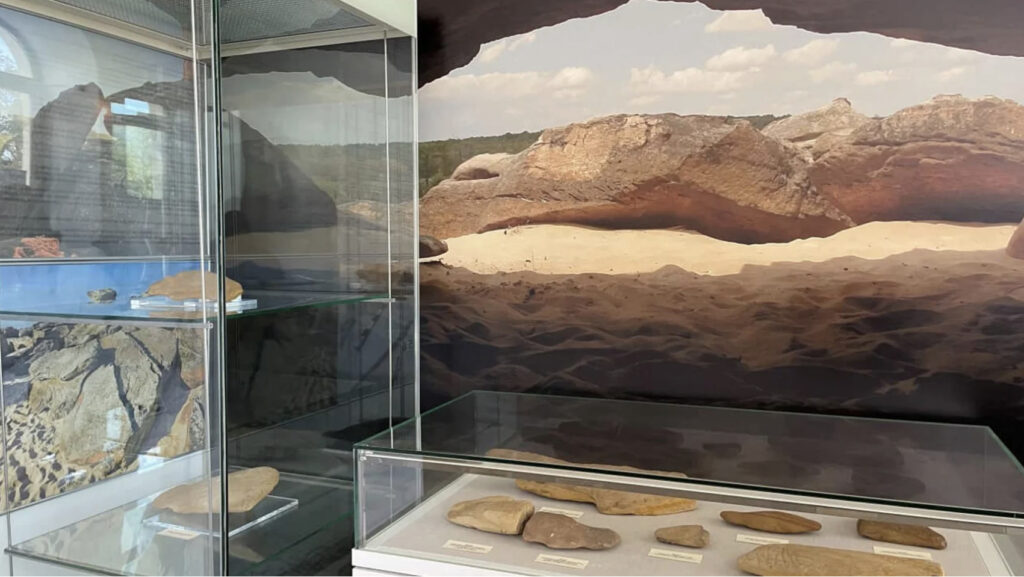 Exhibition of artifacts from Kam'yana Mohyla, a UNESCO World Heritage candidate site in now occupied Zaporizhzhia Oblast.