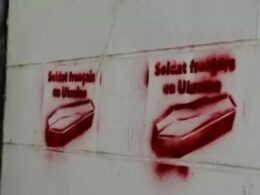moldovans accused painting french soldier ukraine coffins face paris trial · post graffiti red-painted words “soldat français en ukraine” (“french ukraine”) sprayed wall — part campaign authorities link foreign interference