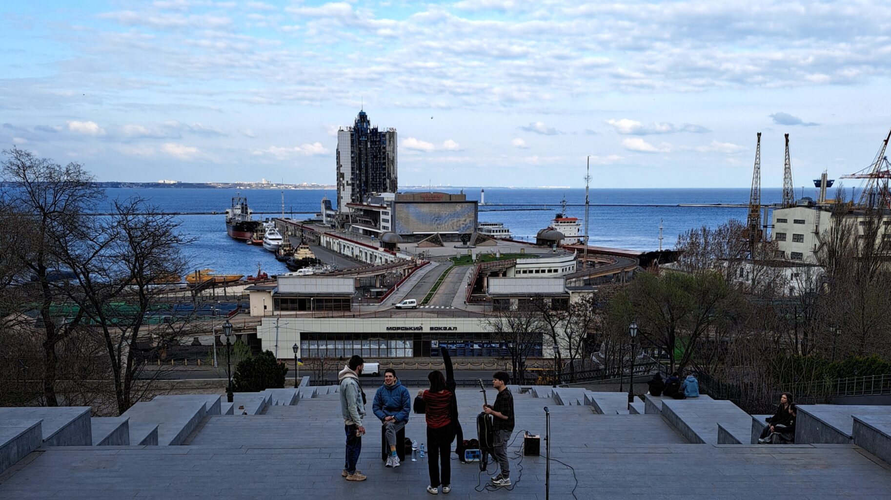 band on potemkin stairs in odesa