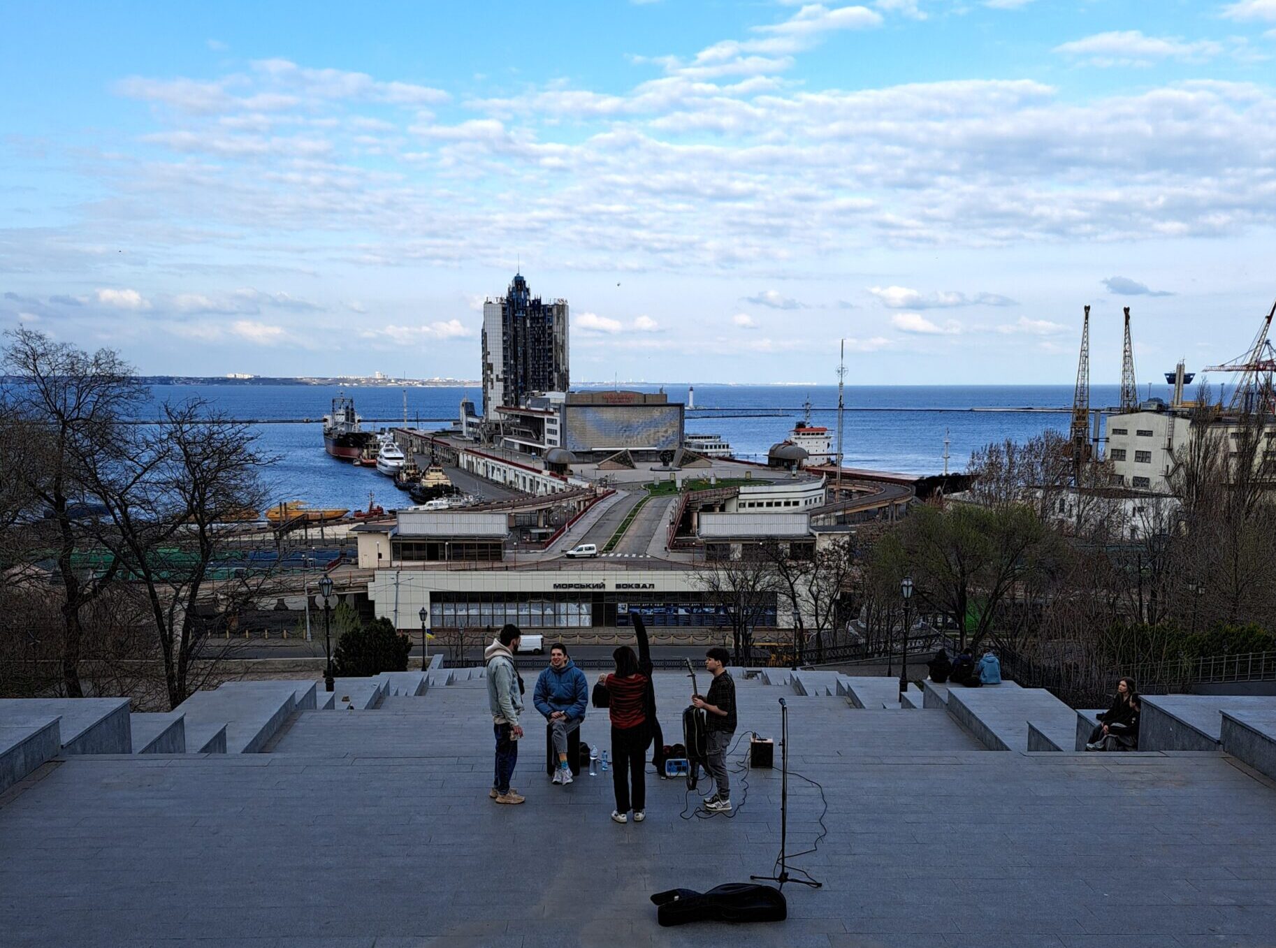 band on potemkin stairs in odesa
