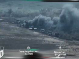 Ukrainian drone Six-hour tank assault, 29 armored vehicles, zero breakthroughs: Russia’s biggest autumn push fails near Volodymyrivka footage shows Russian armored vehicles under attack and engulfed in smoke near Dobropillia on 27 October 2025. Photo: 1st National Guard Corps "Azov"