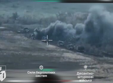 Ukrainian drone Six-hour tank assault, 29 armored vehicles, zero breakthroughs: Russia’s biggest autumn push fails near Volodymyrivka footage shows Russian armored vehicles under attack and engulfed in smoke near Dobropillia on 27 October 2025. Photo: 1st National Guard Corps "Azov"