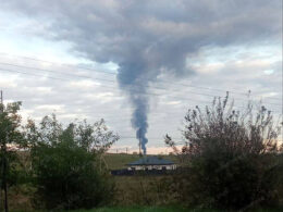 massive fire engulfs oil depot russian occupied crimea next local capital after night attack power substations also hit · post smoke rises over hvardiiske atan visible many kilometers away telegram