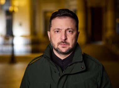 Ukrainian President Volodymyr Zelenskyy during his evening address, 31 October 2025.