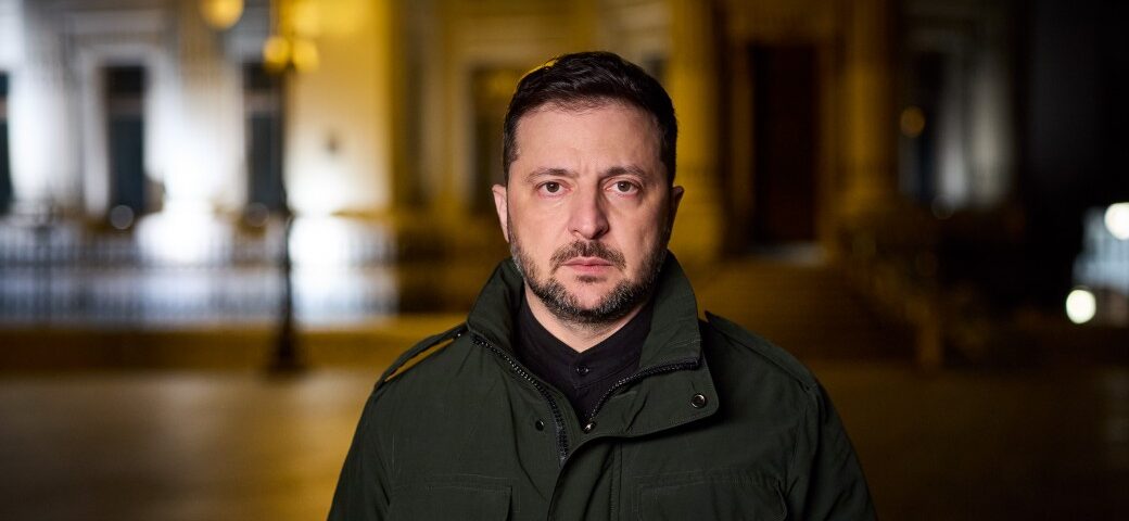 Ukrainian President Volodymyr Zelenskyy during his evening address, 31 October 2025.