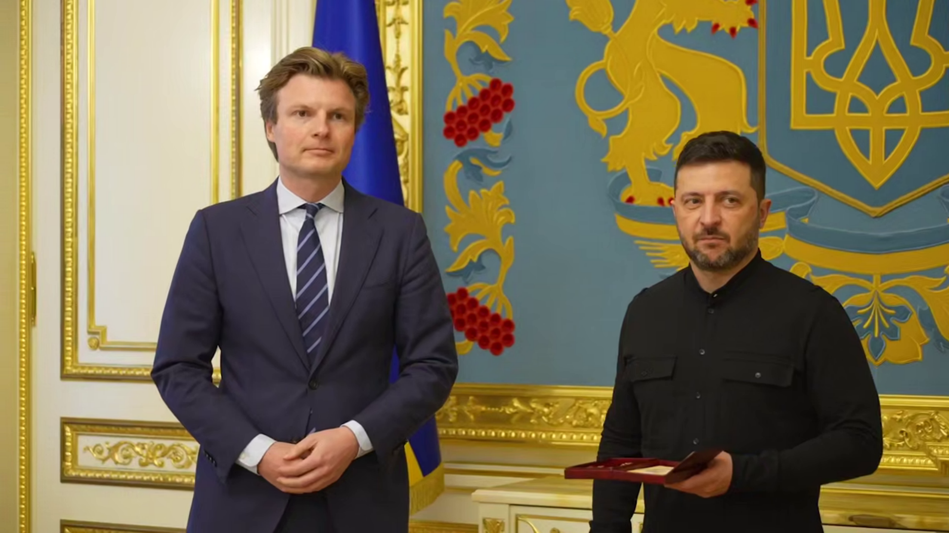 Dutch Defense Minister Ruben Brekelmans and Ukrainian President Volodymyr Zelenskyy in Kyiv on 10 October, 2025.