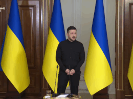 Ukrainian President Volodymyr Zelenskyy speaking at a press conference on 10 October, 2025.