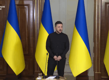 Ukrainian President Volodymyr Zelenskyy speaking at a press conference on 10 October, 2025.
