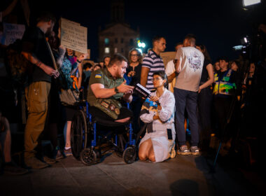 politico kyiv lives under russian drones doubts — ukrainians now wonder europe still remembers · post rare protest martial law kyiv’s maidan square participants hold handwritten signs demanding accountability military