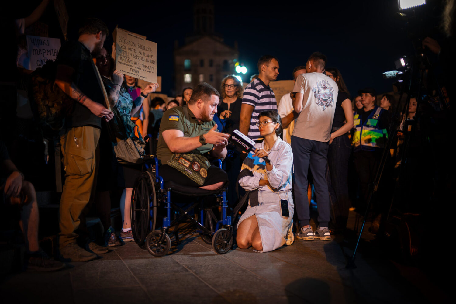 politico kyiv lives under russian drones doubts — ukrainians now wonder europe still remembers · post rare protest martial law kyiv’s maidan square participants hold handwritten signs demanding accountability military