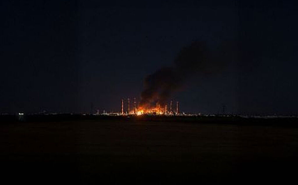 ukrainian drones ignite one russia’s largest gas plants 1200+ km front lines — orenburg facility burns overnight · post processing plant (jsc gazprom pererabotka) fire after drone attack 19 2025